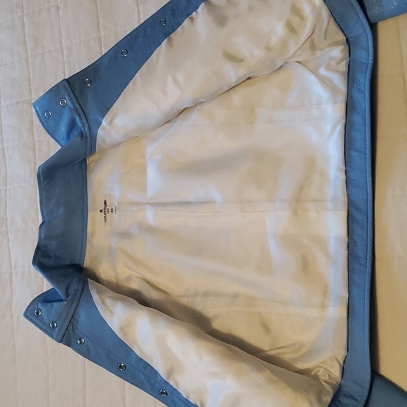 Courregès Vintage Vinyl Cropped Jacket Baby Blue - Picture 3 of 7